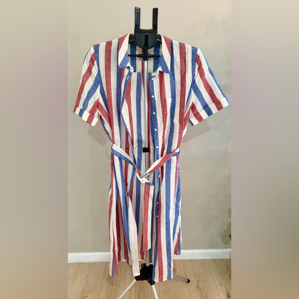 Sezane Multicolor Striped Shirt Dress
